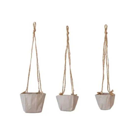 Hello Honey&reg; Natural Round Jute & Cotton Hanging Planter Set {1}