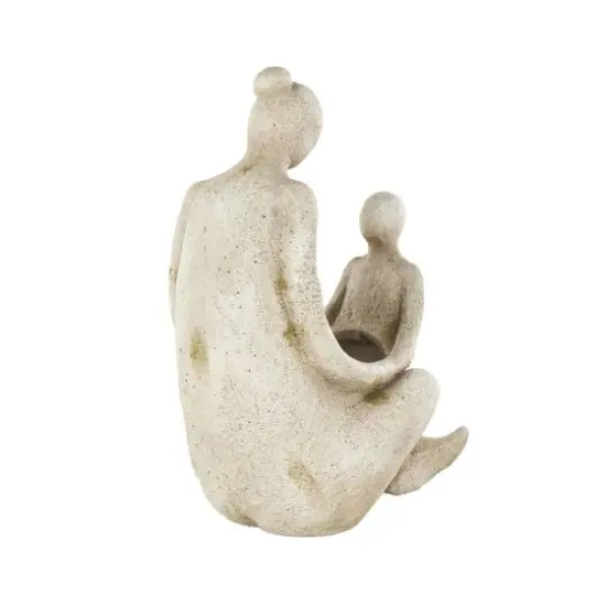 17.5" Cream Mother & Child Sitting Planter {7}