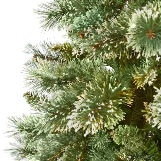 7ft. Unlit Wisconsin Slim Snow Tip Pine Artificial Christmas Tree {4}