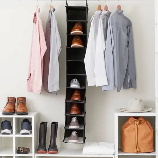 Household Essentials 10 Shelf Hanging Closet Organizer Black {3}