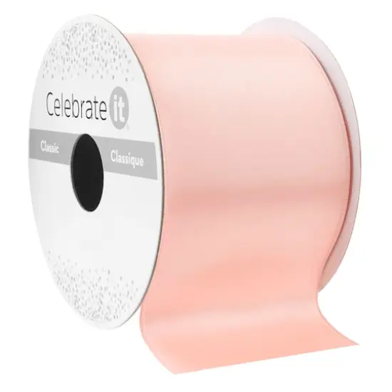 2.5" x 10yd. Satin Wired Ribbon by Celebrate It&reg; Classic Coral {1}