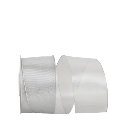 JAM Paper 2.5" x 25yd. Classic Wired Edge Mesh Ribbon Silver {1}