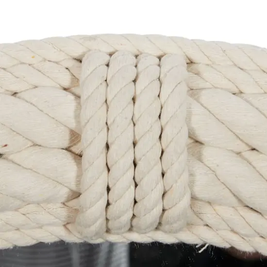 36" White Coastal Rope Wall Mirror {4}