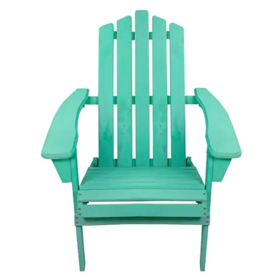 36" Classic Folding Wooden Adirondack Chair Green {4}