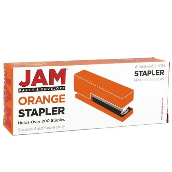 JAM Paper Desk Stapler & Staples Set Orange/Black {5}