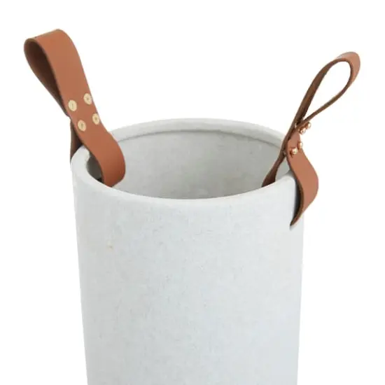 CosmoLiving by Cosmopolitan White Stoneware Contemporary Vase, 15" x 12" {4}