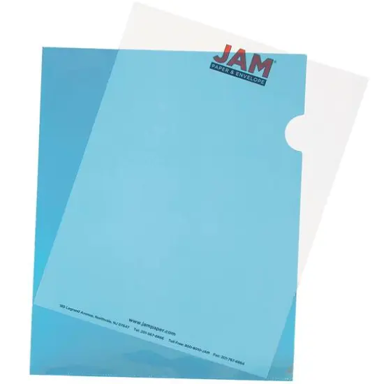 JAM Paper 9" x 11.5" Plastic Sleeve Page Protectors, 120ct. Blue {1}