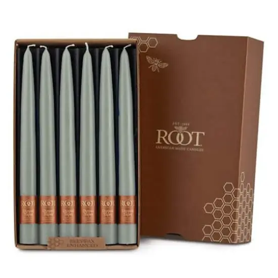 Root Candles 9" Unscented Taper Candles, 12ct. Sage Green {1}