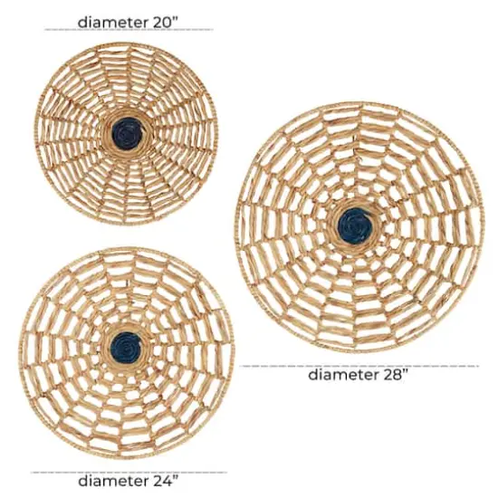 Set of 3 Brown Dried Plant Material Coastal Style Wall Decor, 28", 24", 20" {8}