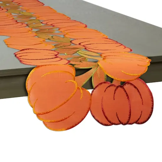 DII&reg; 108" Embroidered Pumpkins Table Runner {4}