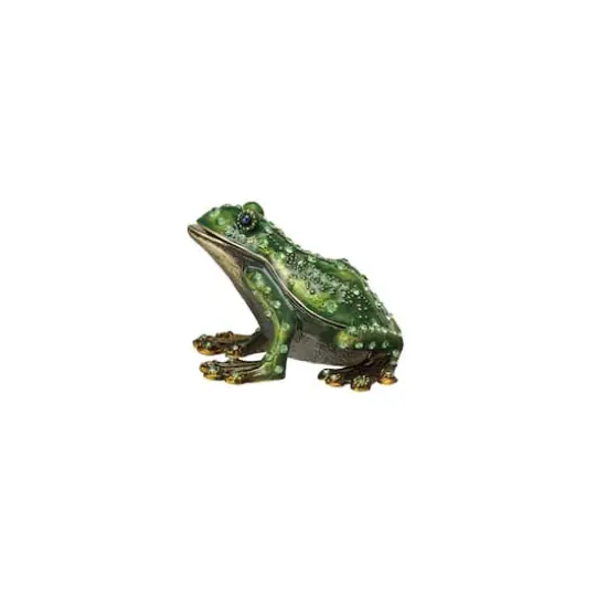 Hello Honey&reg; 3" Green Jeweled Frog Trinket Box {3}