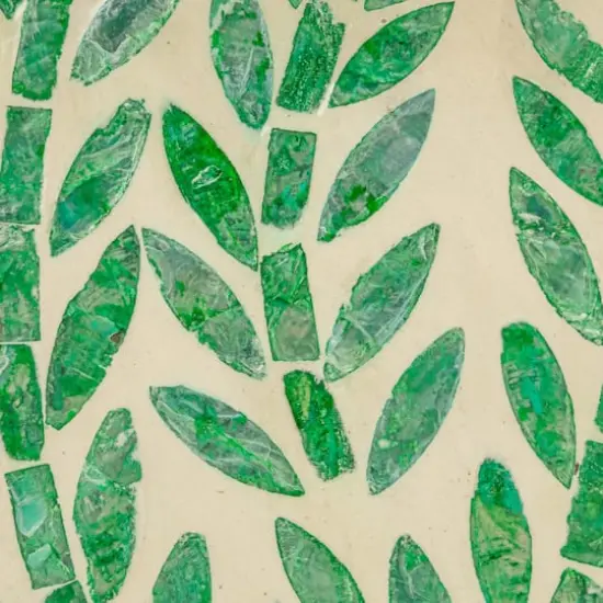 Hello Honey® 14" Green Botanical Pattern Reclaimed Wood & Shell Table Lamp with Linen Shade, 2ct. {8}