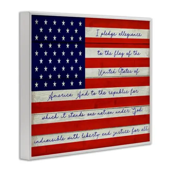 Stupell Industries Pledge of Allegiance Flag Framed Giclee Art White {4}