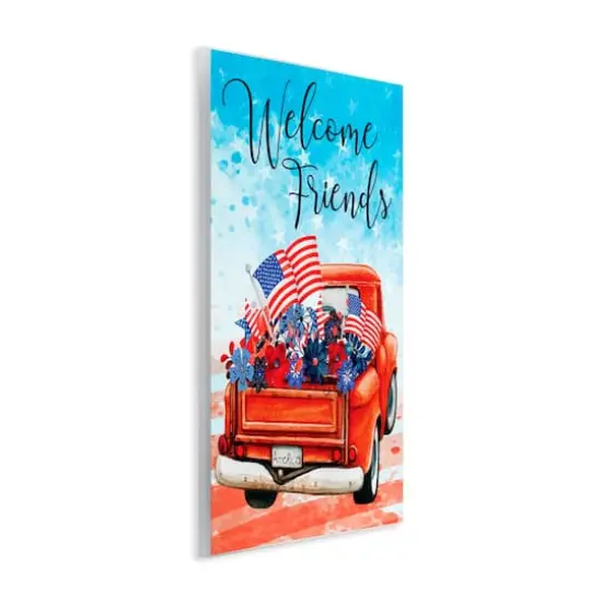 Stupell Industries Welcome Friends Americana Pickup Truck Wall Plaque Art {4}