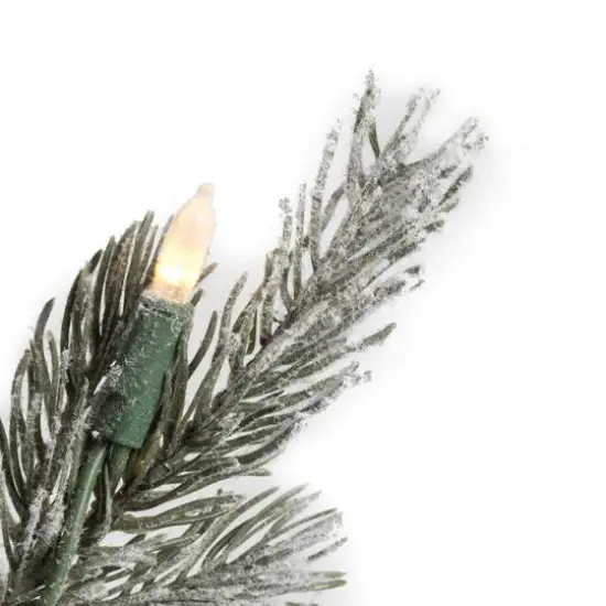 24" Pre-Lit Flocked Kiana Artificial Christmas Wreath, Warm White Dura-Lit&reg; LED Mini Lights {5}