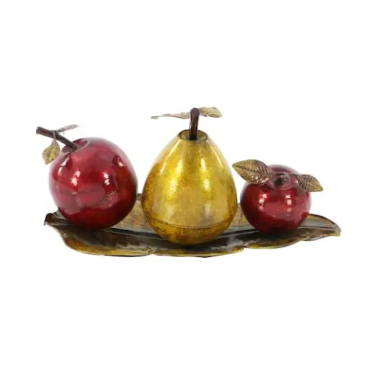 19" Red Iron Traditional Decorative Fruit with Tray {1}