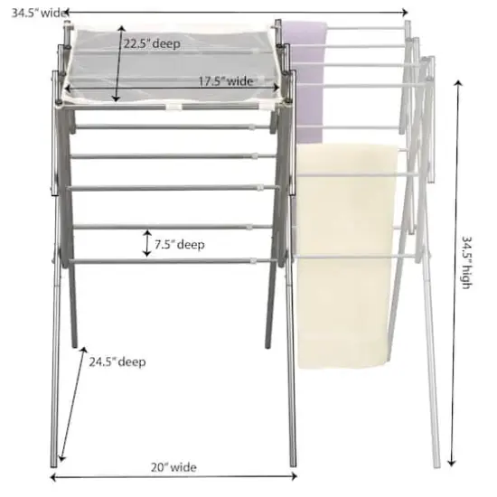 Household Essentials 35" Extendable Metal Drying Rack Silver {6}