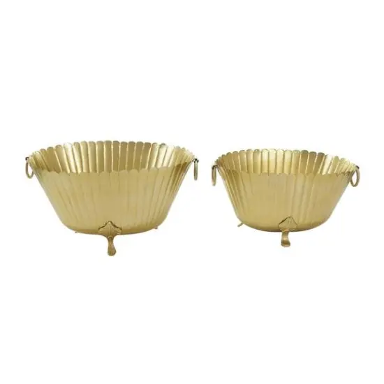 Gold Metal Planter Set {6}