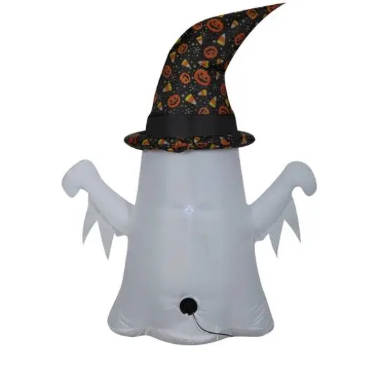 4ft. Airblown&reg; Inflatable Halloween Ghost in Witch Hat with LED Lights {5}