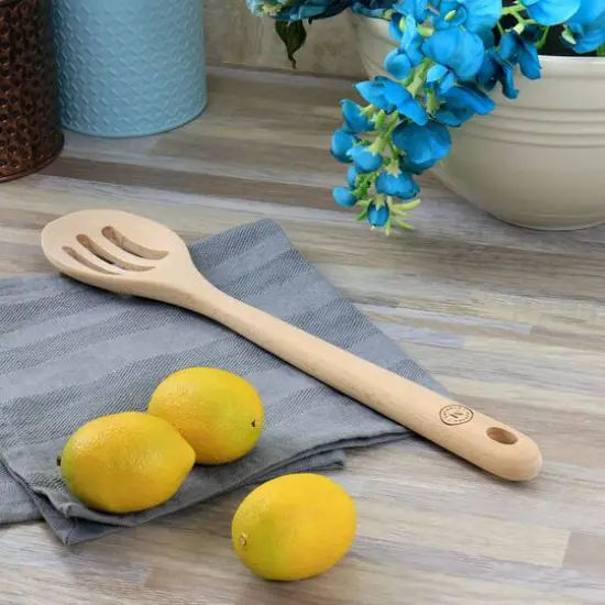Martha Stewart 14'' Beech Wood Slotted Spoon {3}