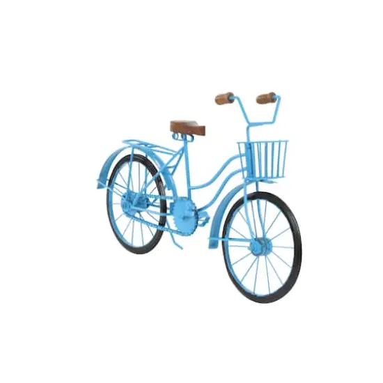 18" Blue Metal Vintage Bicycle Sculpture {5}