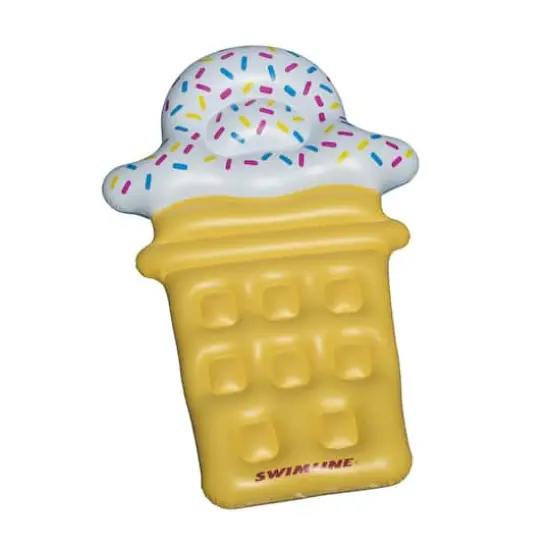 Swimline 72" Inflatable Ice Cream Cone Pool Lounge Raft {1}