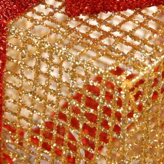 Gold & Red Gift Box Set with Holly with Clear Lights {4}