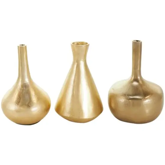CosmoLiving by Cosmopolitan Contemporary Aluminum Vase Set Gold {11}