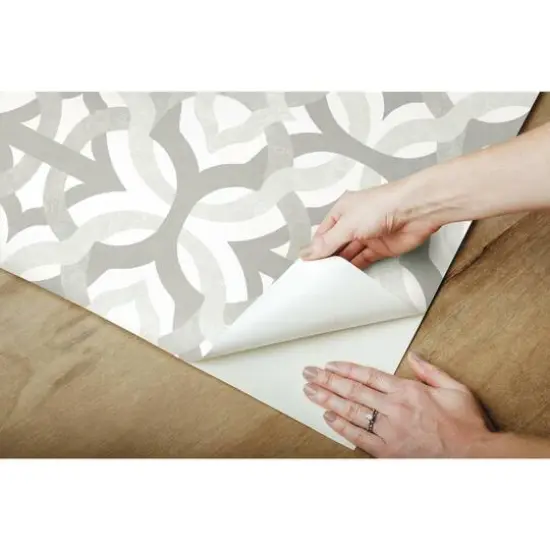 RoomMates Tipton Peel & Stick Wallpaper Taupe and White {9}