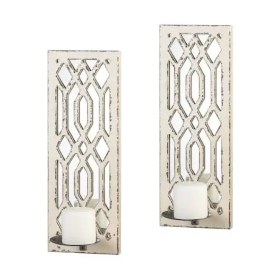 17'' Deco Mirror Candle Wall Sconce, 2ct. {3}
