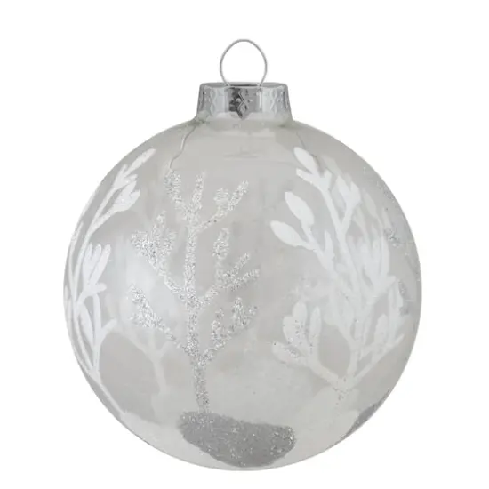 4ct. Silver & Clear 2-Finish Glass Ball Ornaments {3}