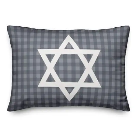 Plaid Star of David 14x20 Spun Poly Pillow {3}