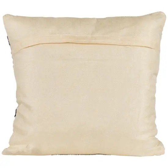 White & Black Outdoor Handloom Woven Square Cushion {4}