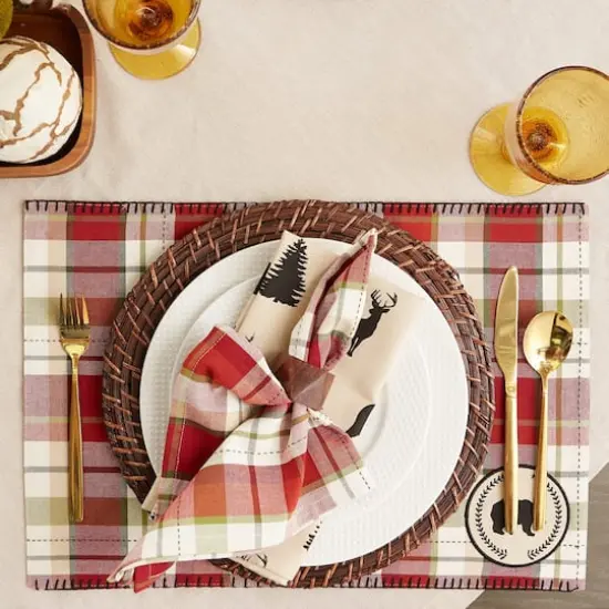 DII&reg; Mountain Trail Plaid Cloth Dinner Napkins, 6ct. {8}