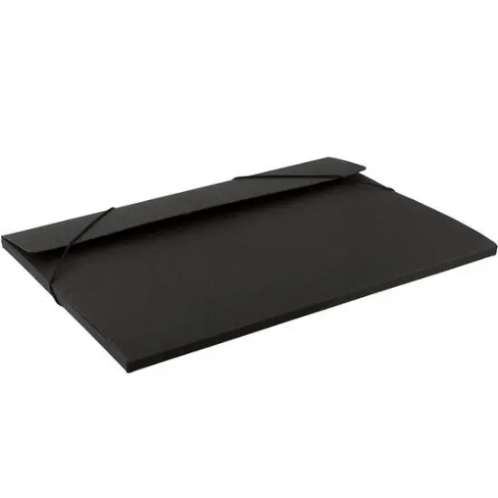 JAM Paper Black Kraft Portfolio with Elastic Closure 11" x 15" {6}