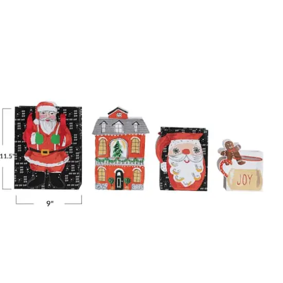Hello Honey&reg; Printed Recycled Paper House, Santa & Mug Shaped Gift Bag Set {5}