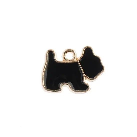 John Bead Sweet & Petite Scottie Dog Charms, 10ct. Black {1}