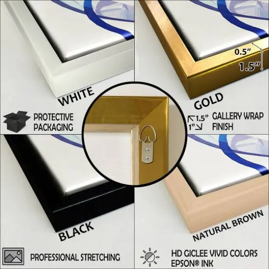 Designart 'Black, White And Gold Expression II' Modern Framed Canvas Wall Art Thin Gold {6}