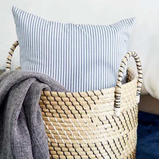 Beige Seagrass Modern Storage Basket Set {9}