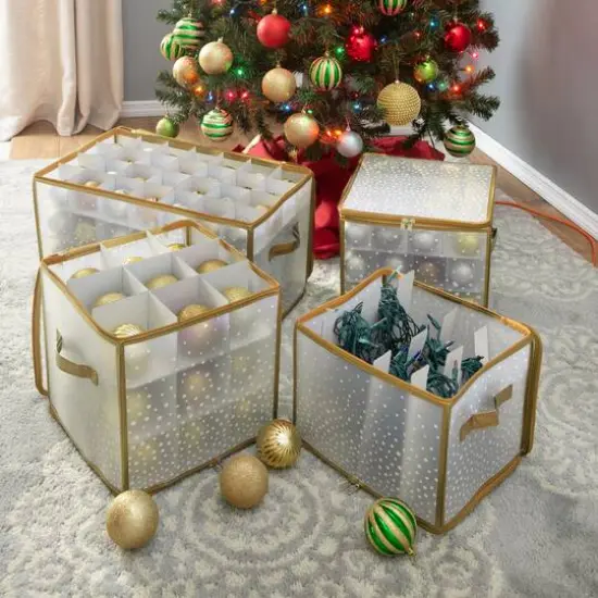 Simplify Clear & Gold Ornament Organizer {10}