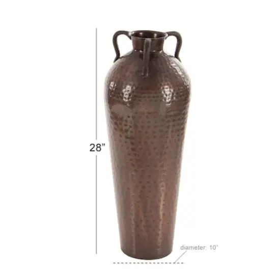 28" Brown Metal Rustic Vase {5}