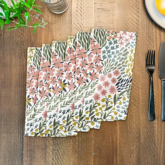 Funky Floral 10" x 10" Cotton Twill Napkin {4}