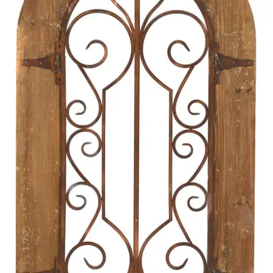 Brown Rustic Metal & Wood Arched Gate Wall D&eacute;cor {4}