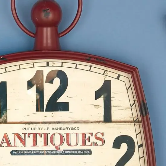 White Vintage Metal Wall Clock {4}