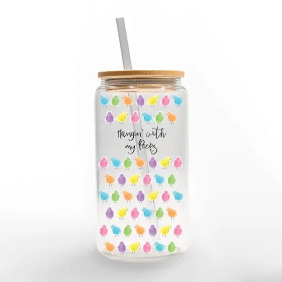 16oz. Hangin' with My Peeps Glass Can Cup {1}