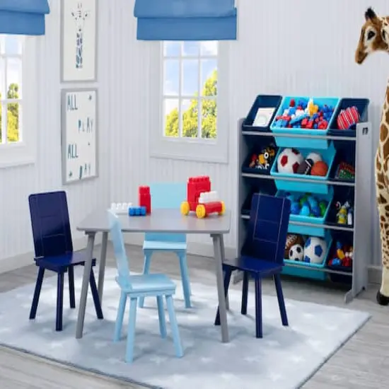 Kids Storage Organizer With 12 Plastic Bins Blue {6}