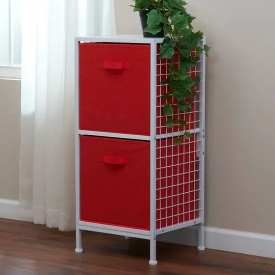 2 Pack Household Essentials 13" Fabric Storage Bins Red {3}