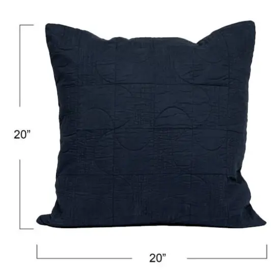 Hello Honey&reg; Blue Square Modern Geometric Quilted Pillow Cover {5}