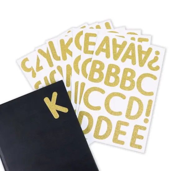 Gold Glitter Rounded Font Alphabet Stickers by Recollections&trade; {3}