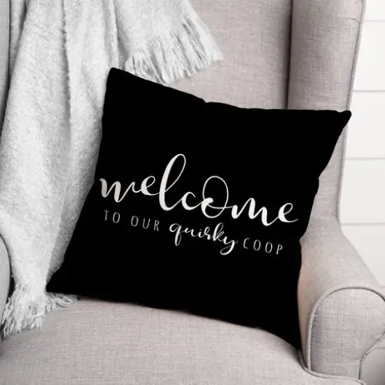18" x 18" Quirky Coop Versatile Throw Pillow Black {3}
